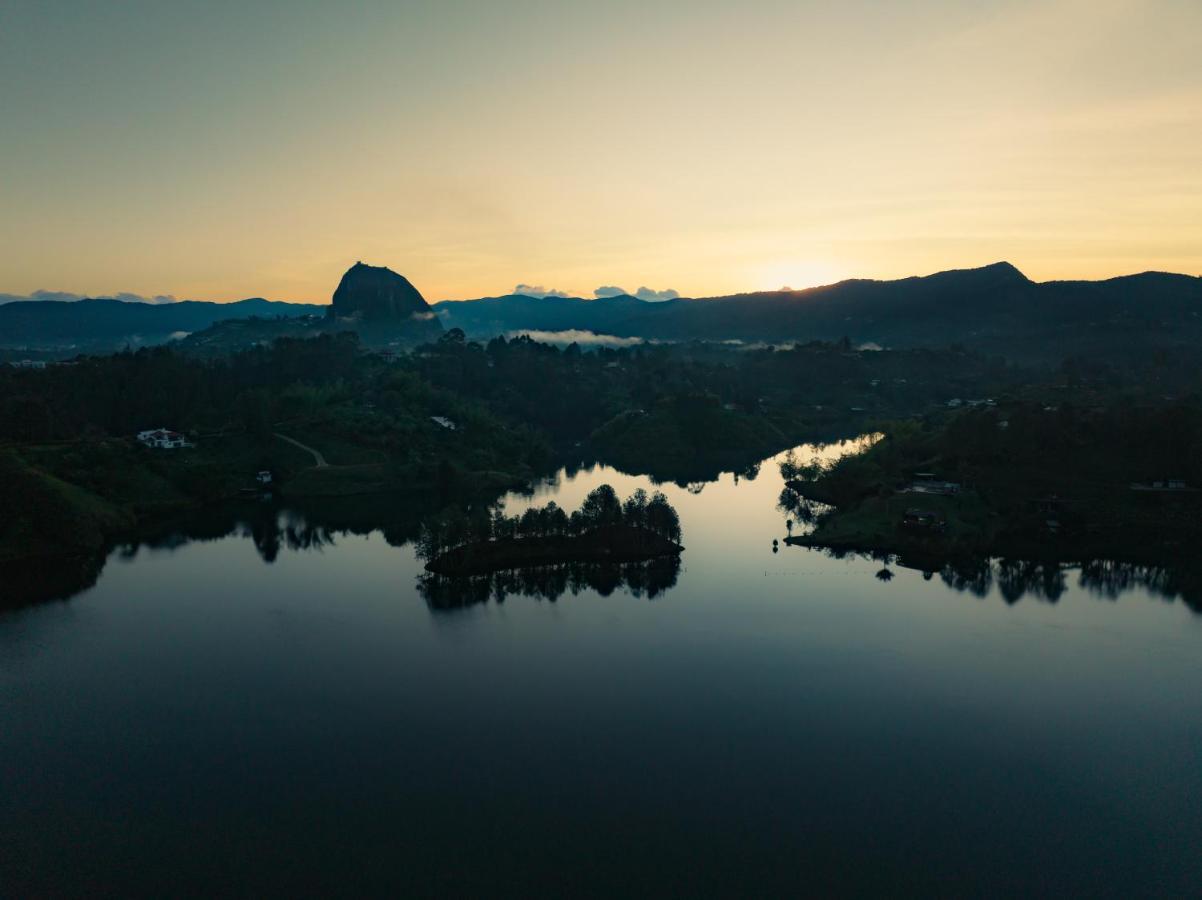 The Boato Hotel Guatape Exterior photo Aerial view of Lake Moogerah